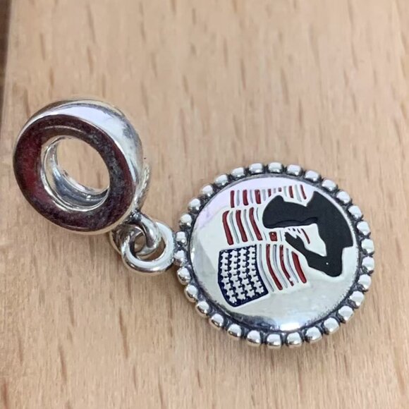 Pandora American Police Charm, S925 Silver Bracelets - Picture 3 of 4